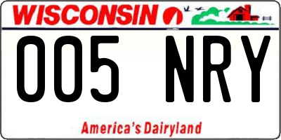 WI license plate 005NRY