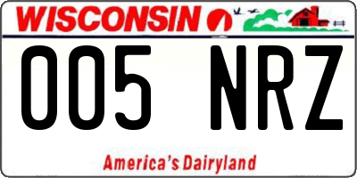 WI license plate 005NRZ