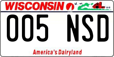 WI license plate 005NSD