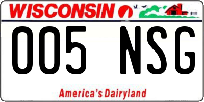 WI license plate 005NSG
