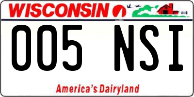 WI license plate 005NSI