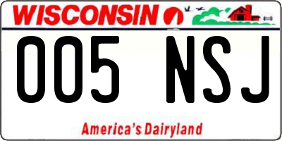 WI license plate 005NSJ