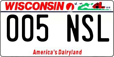 WI license plate 005NSL