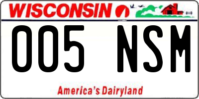 WI license plate 005NSM