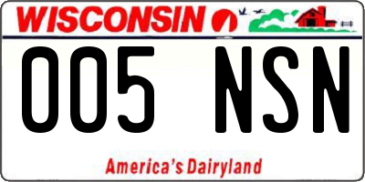 WI license plate 005NSN
