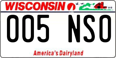 WI license plate 005NSO