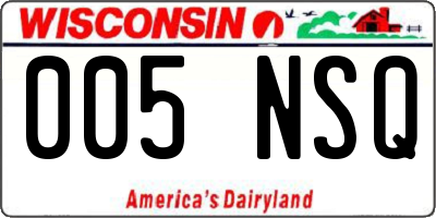 WI license plate 005NSQ