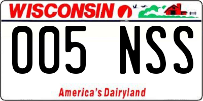 WI license plate 005NSS