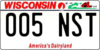 WI license plate 005NST