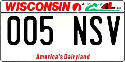 WI license plate 005NSV