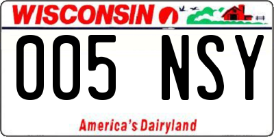 WI license plate 005NSY