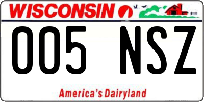WI license plate 005NSZ