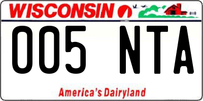 WI license plate 005NTA