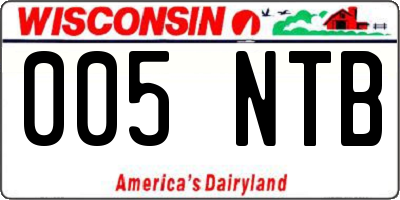 WI license plate 005NTB