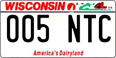 WI license plate 005NTC