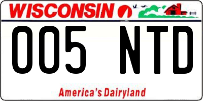 WI license plate 005NTD