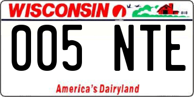 WI license plate 005NTE