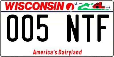 WI license plate 005NTF