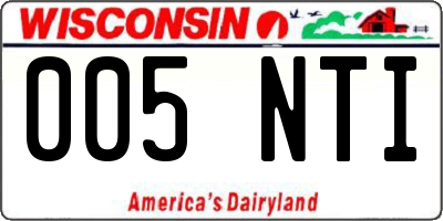 WI license plate 005NTI