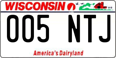 WI license plate 005NTJ
