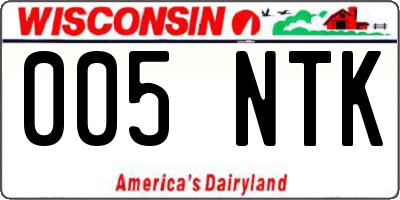 WI license plate 005NTK