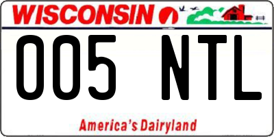 WI license plate 005NTL