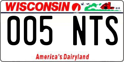 WI license plate 005NTS
