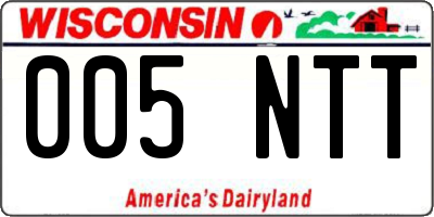 WI license plate 005NTT