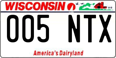 WI license plate 005NTX