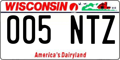 WI license plate 005NTZ