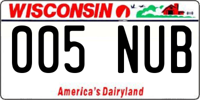 WI license plate 005NUB
