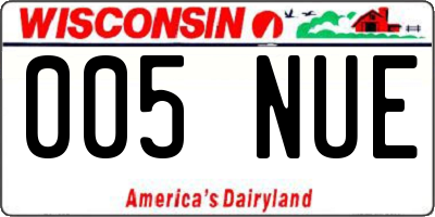 WI license plate 005NUE