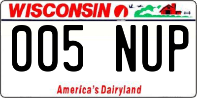 WI license plate 005NUP