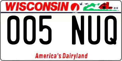 WI license plate 005NUQ