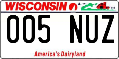 WI license plate 005NUZ