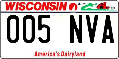 WI license plate 005NVA