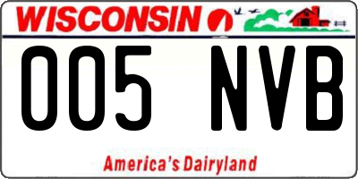 WI license plate 005NVB