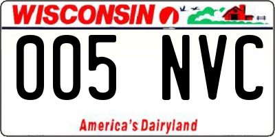 WI license plate 005NVC