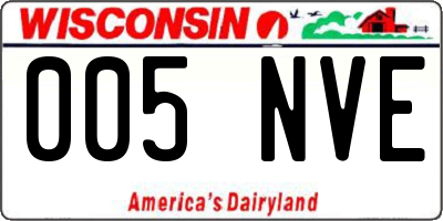 WI license plate 005NVE