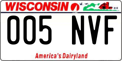 WI license plate 005NVF