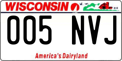 WI license plate 005NVJ