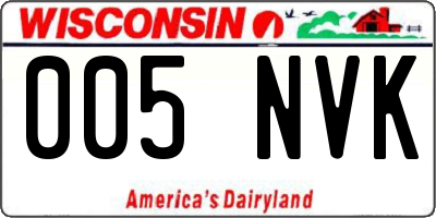 WI license plate 005NVK