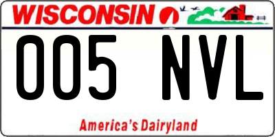 WI license plate 005NVL