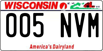 WI license plate 005NVM