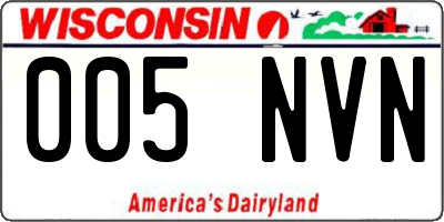 WI license plate 005NVN