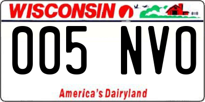 WI license plate 005NVO