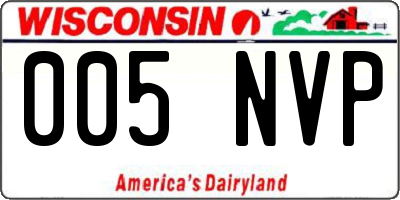 WI license plate 005NVP
