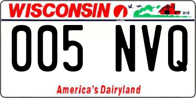 WI license plate 005NVQ