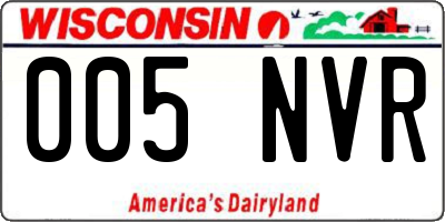 WI license plate 005NVR