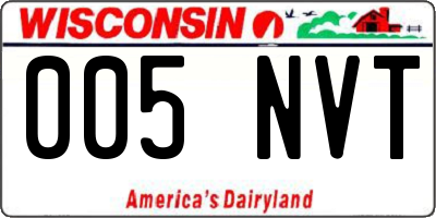 WI license plate 005NVT